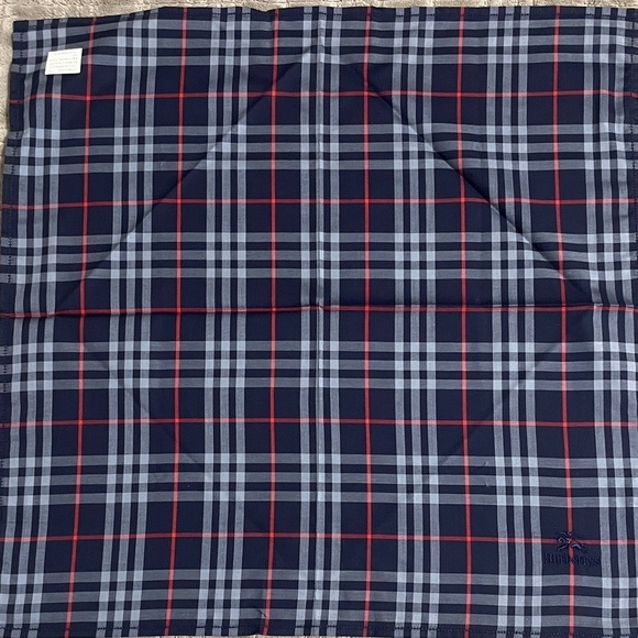 Burberry Accessories - Burberry Navy Plaid Handkerchief